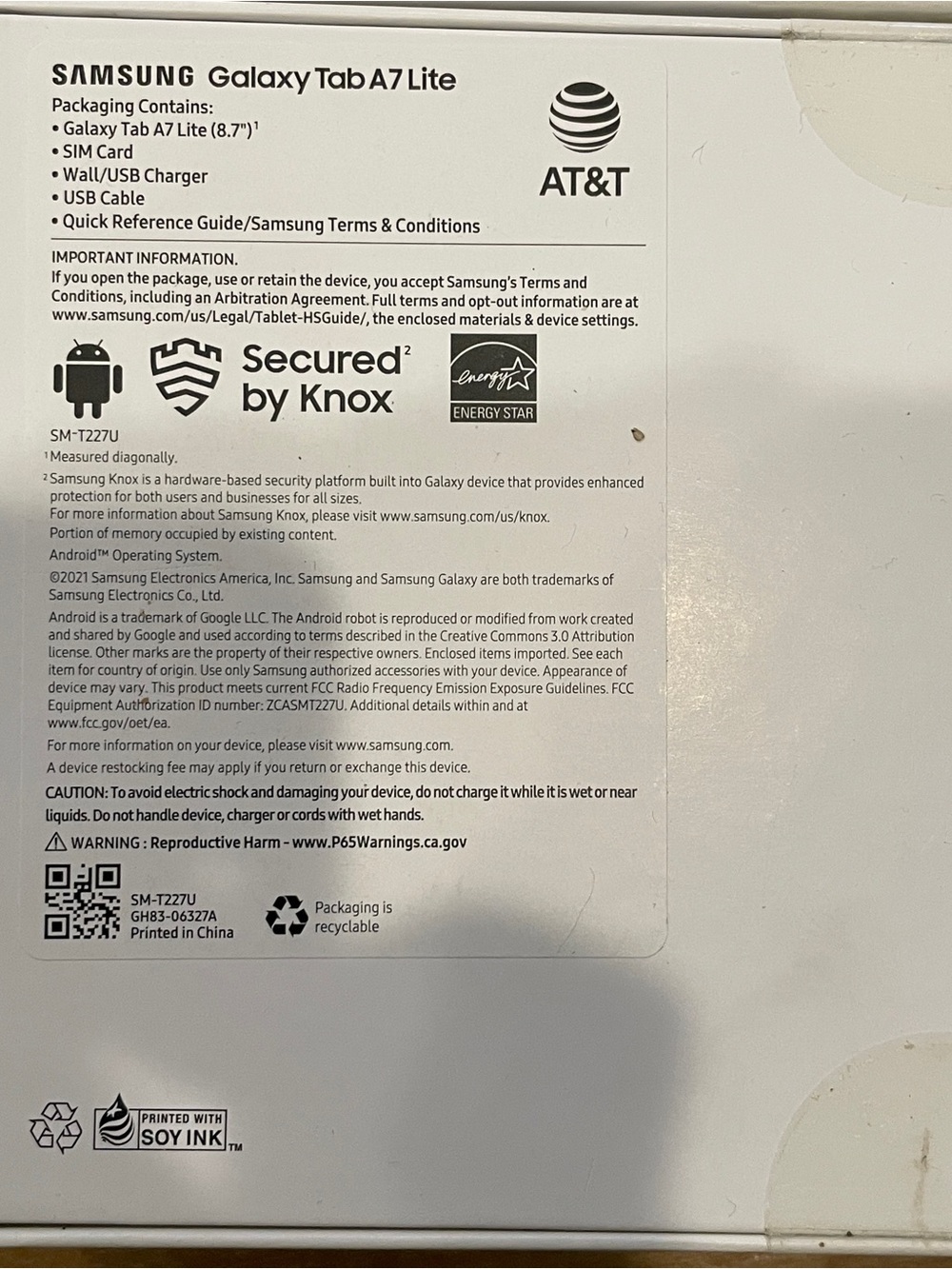 NEW Samsung Galaxy Tab A7 Lite 8.7" (2021, WiFi + Cellular) 32GB (AT&T) Tablet - Picture 5 of 5